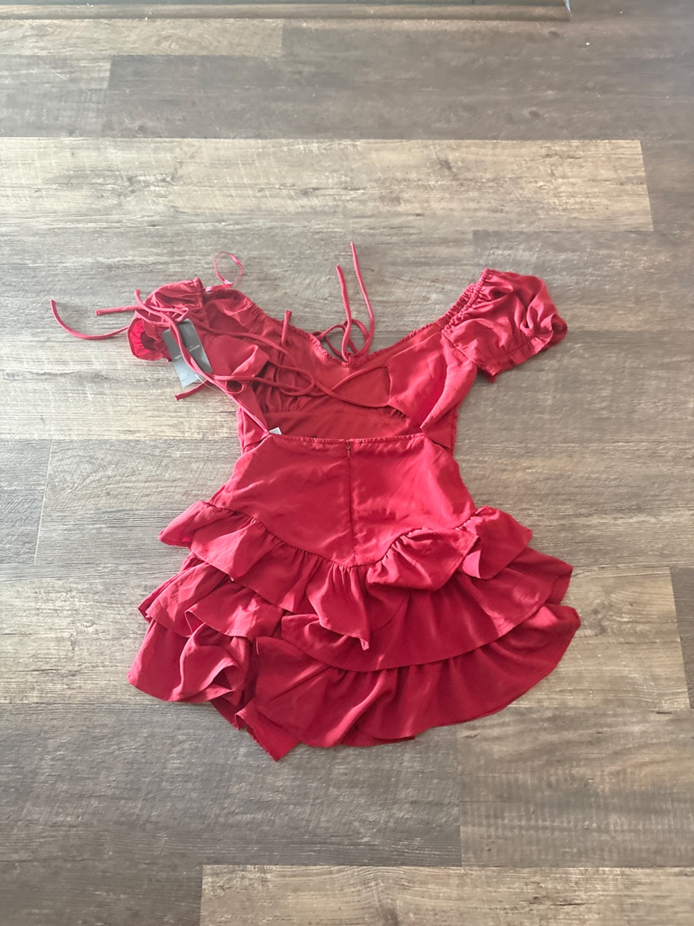 Red Ruffle Dress - Picture 2 of 3